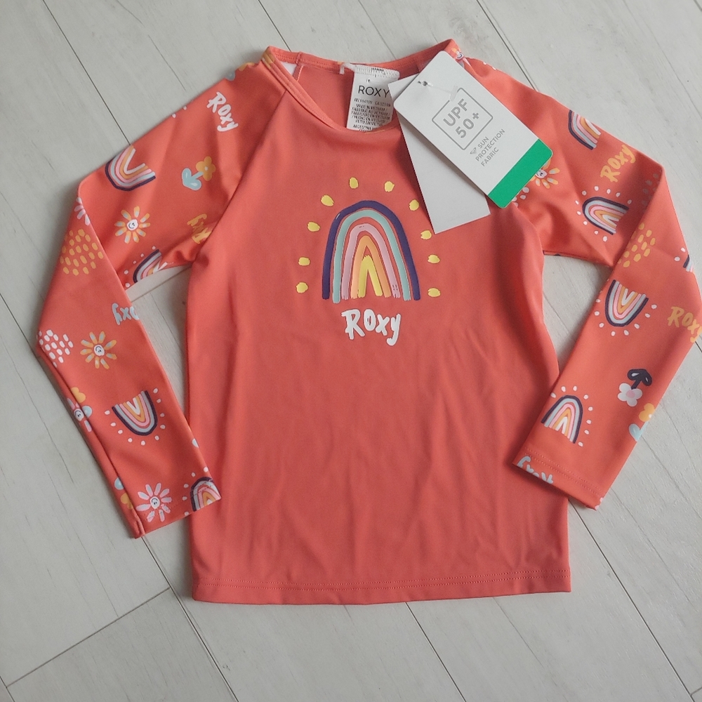 ROXY Girl's Rashguard Swim Shirt NEW - Picture 1 of 7